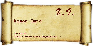 Komor Imre névjegykártya